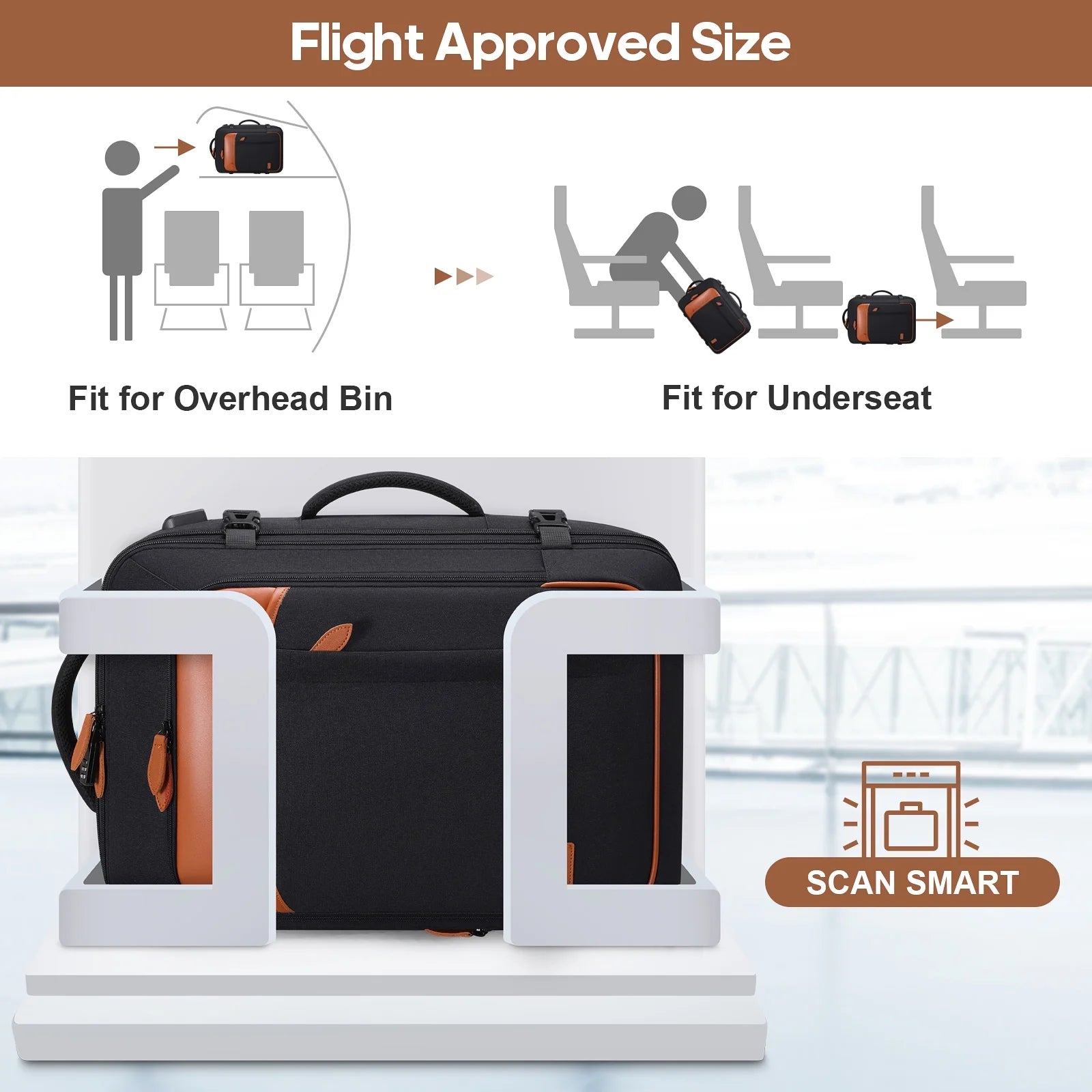 Travel Backpack for Men & Women Carry on Backpack Flight Approved Expandable 42L Waterproof Anti-Theft Personal Item Backpack with Packing Cubes and Shoe Pocket