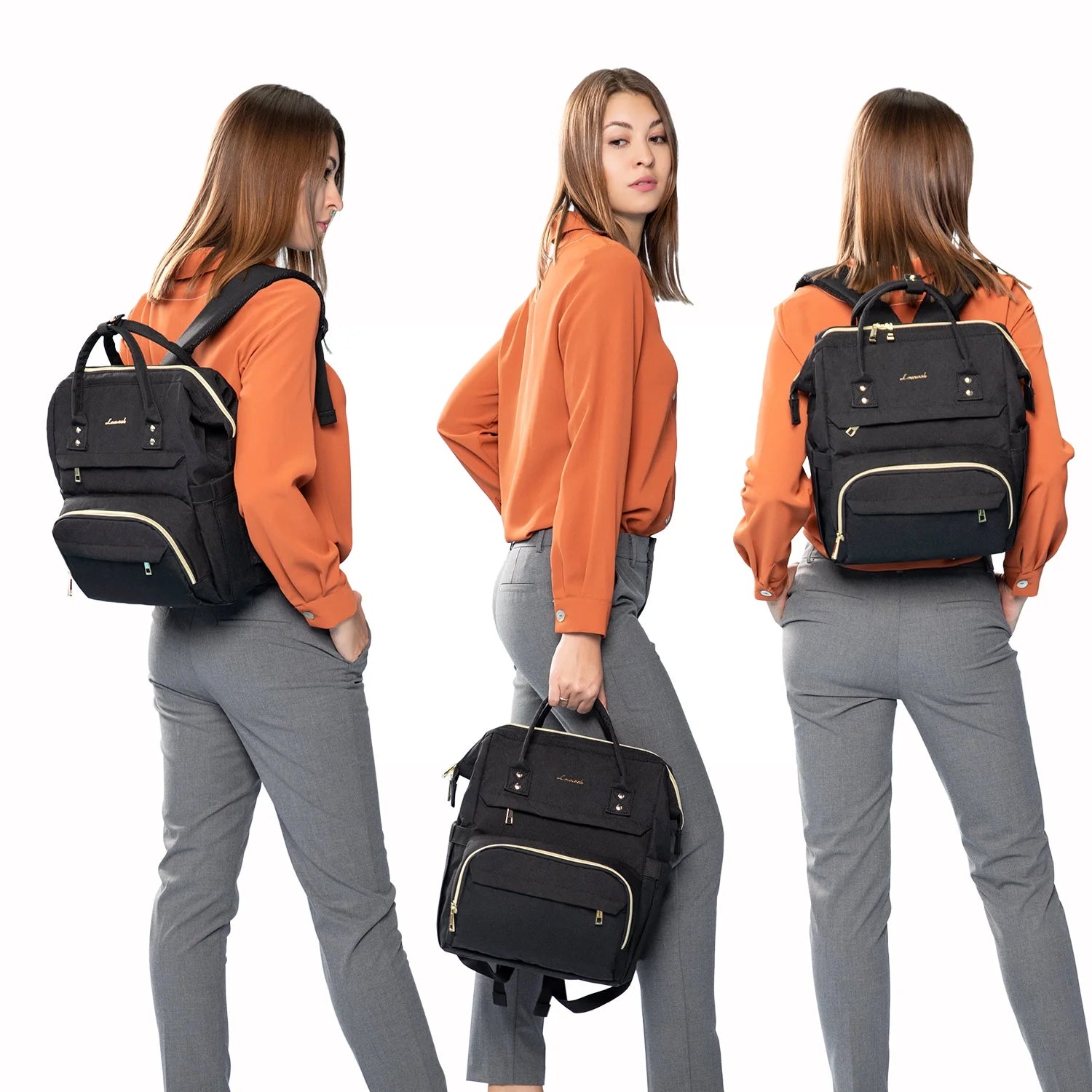 Laptop Backpack for Women, Practical College Teacher Nurse Work Backpack Purses Fit 15.6 Inch Laptop, Water-Resistant Travel Bag with Multi Pockets
