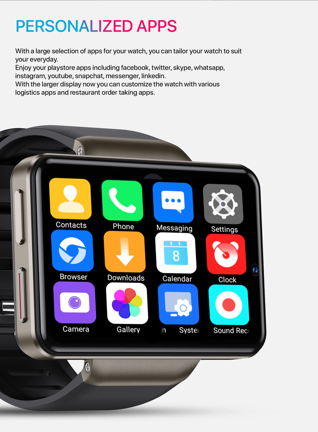 Smart Watch Android 4G Internet Premium New Model 4G SIM Card 3GB RAM 32GB ROM Camera WIFI Phone Watches for Men