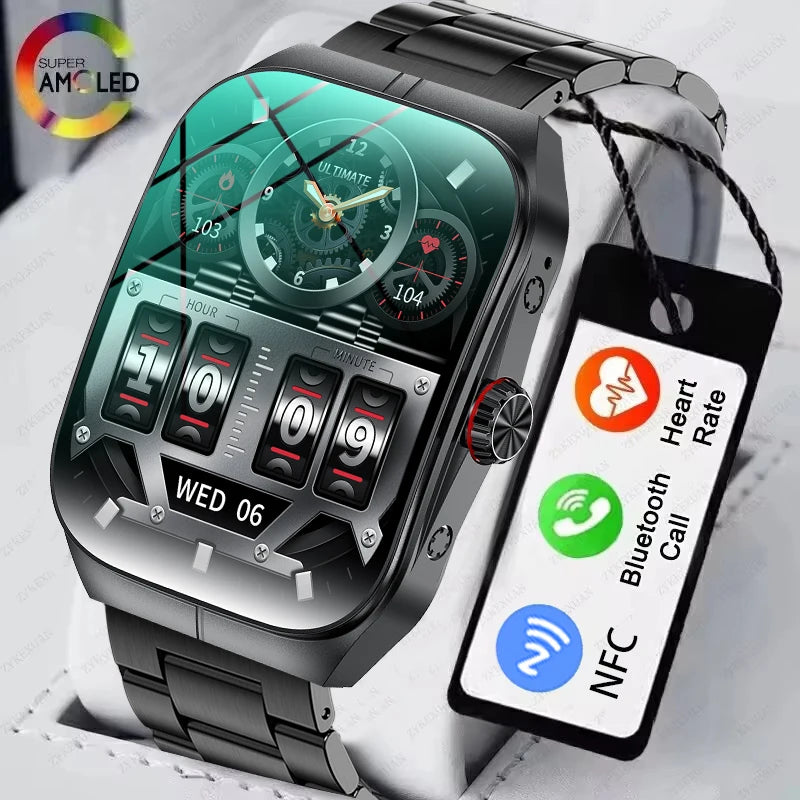2025 New HD AMOLED Screen for OPPO Watch 4 Pro Sports Smart Watches Men GPS Track Waterproof Bluetooth Call NFC Smart Watch
