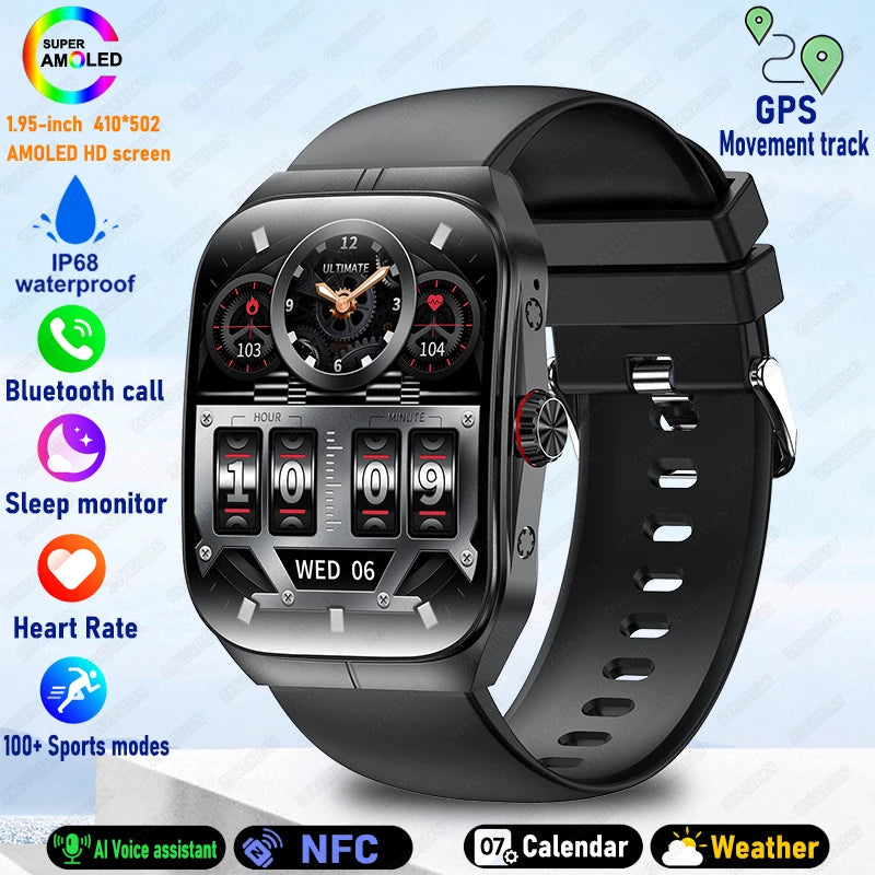 2025 New HD AMOLED Screen for OPPO Watch 4 Pro Sports Smart Watches Men GPS Track Waterproof Bluetooth Call NFC Smart Watch