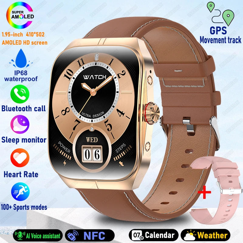 2025 New HD AMOLED Screen for OPPO Watch 4 Pro Sports Smart Watches Men GPS Track Waterproof Bluetooth Call NFC Smart Watch