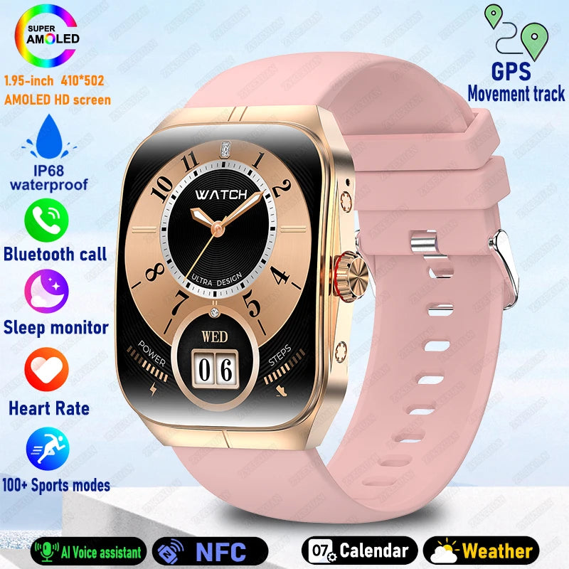 2025 New HD AMOLED Screen for OPPO Watch 4 Pro Sports Smart Watches Men GPS Track Waterproof Bluetooth Call NFC Smart Watch