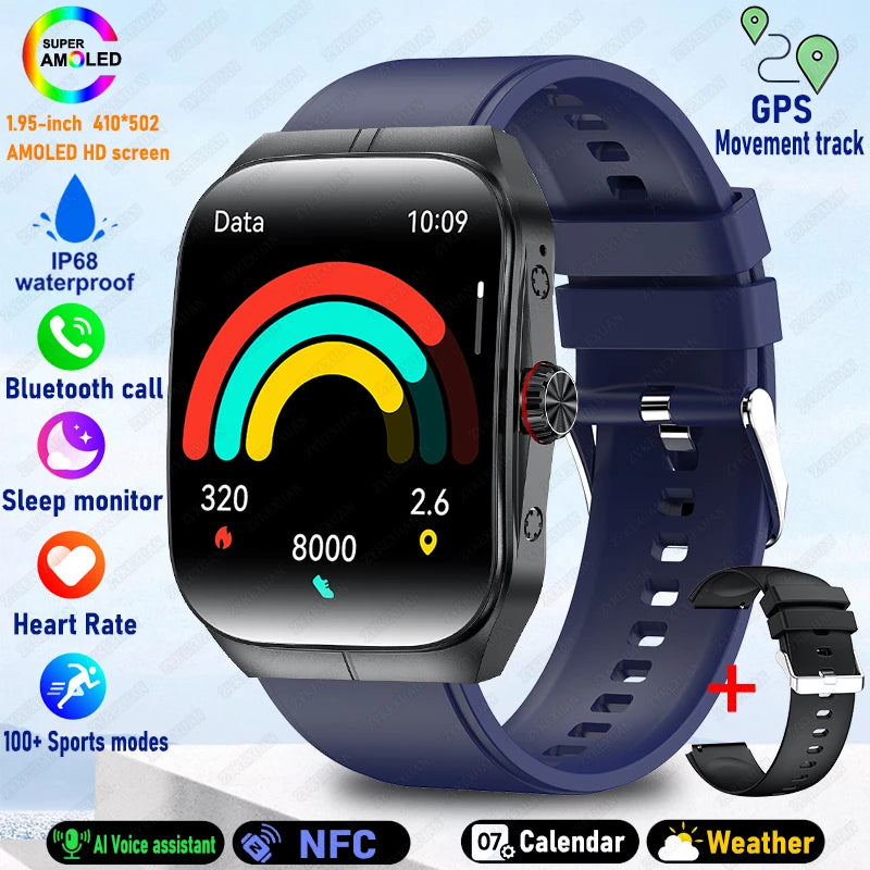 2025 New HD AMOLED Screen for OPPO Watch 4 Pro Sports Smart Watches Men GPS Track Waterproof Bluetooth Call NFC Smart Watch
