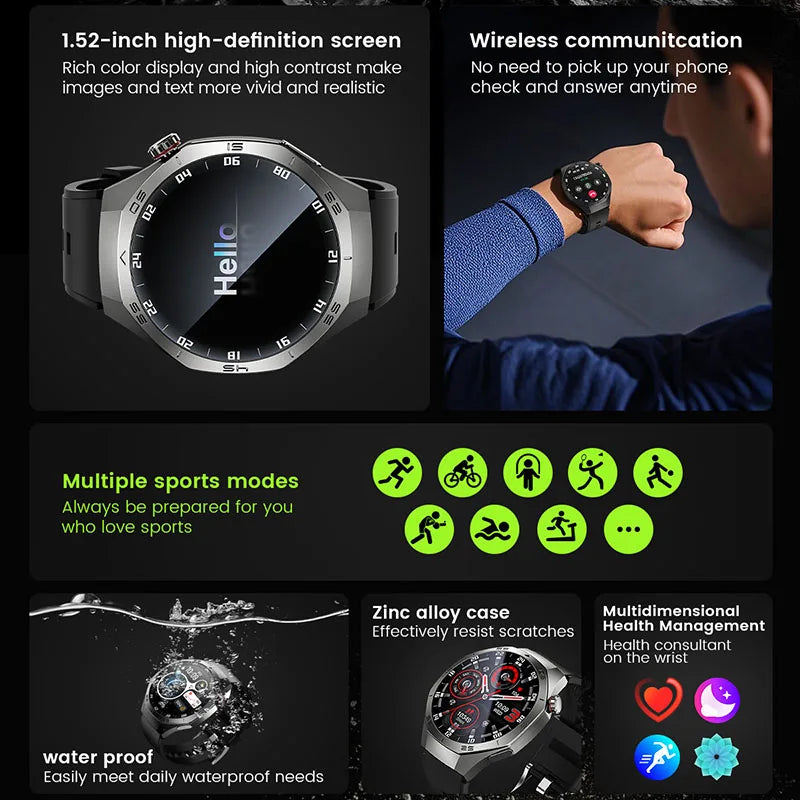 2025 New GT5 Pro Smart Watch Men 1.53 Inch AMOLED Screen GPS Track Sport Watches Heart Rate Waterproof Bluetooth Call Bracelet