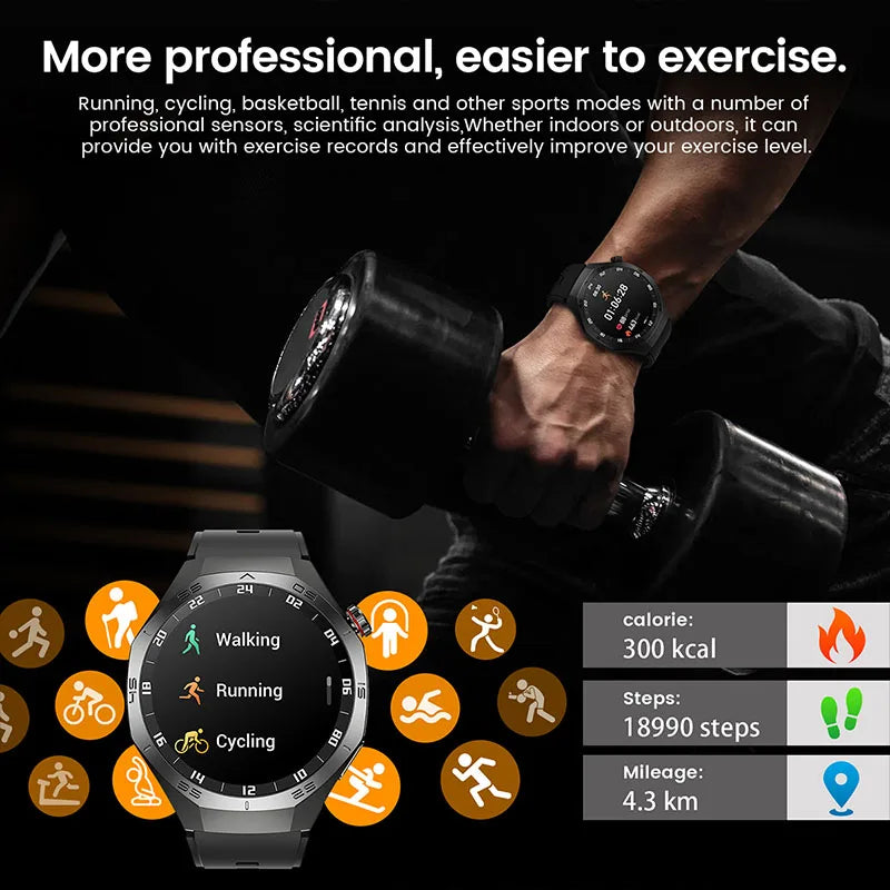 2025 New GT5 Pro Smart Watch Men 1.53 Inch AMOLED Screen GPS Track Sport Watches Heart Rate Waterproof Bluetooth Call Bracelet