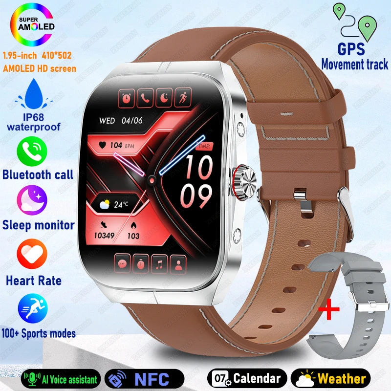 2025 New HD AMOLED Screen for OPPO Watch 4 Pro Sports Smart Watches Men GPS Track Waterproof Bluetooth Call NFC Smart Watch
