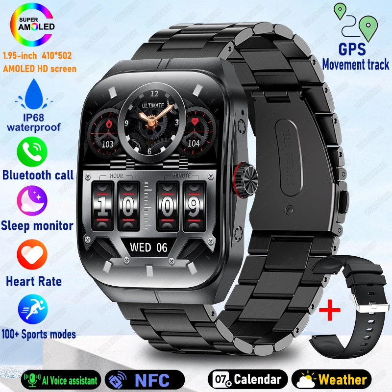 2025 New HD AMOLED Screen for OPPO Watch 4 Pro Sports Smart Watches Men GPS Track Waterproof Bluetooth Call NFC Smart Watch