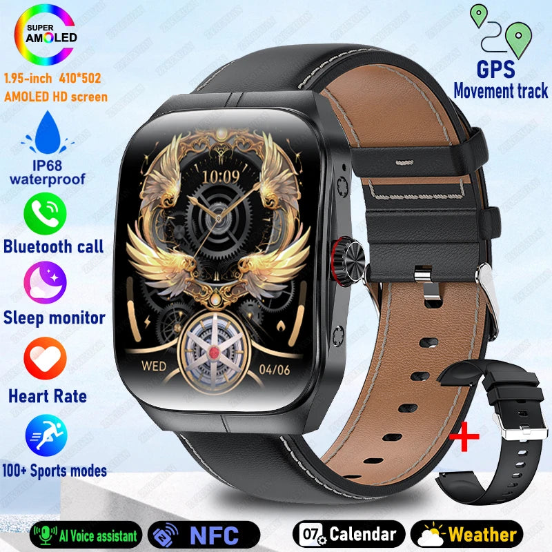 2025 New HD AMOLED Screen for OPPO Watch 4 Pro Sports Smart Watches Men GPS Track Waterproof Bluetooth Call NFC Smart Watch