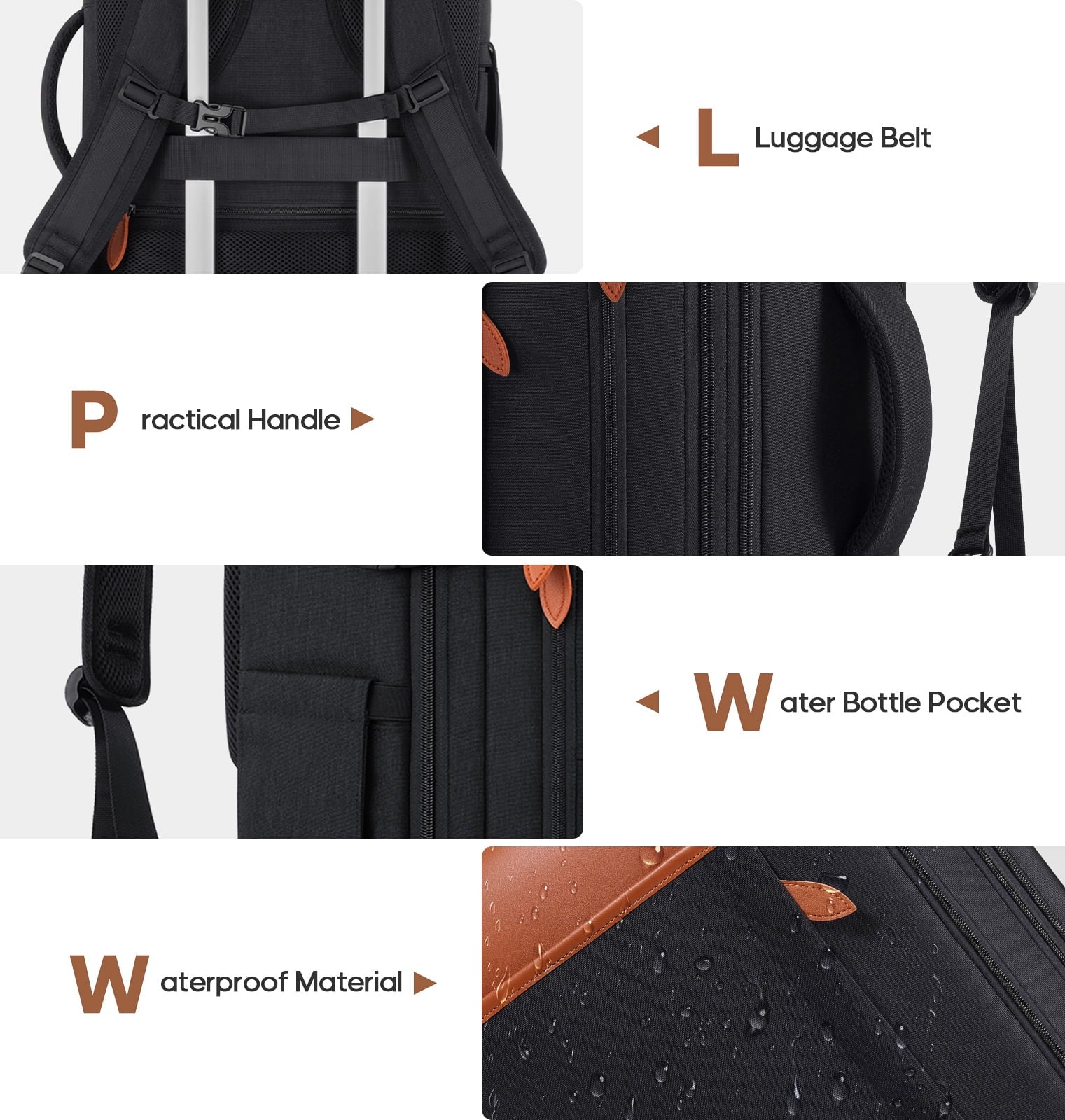 Travel Backpack for Men & Women Carry on Backpack Flight Approved Expandable 42L Waterproof Anti-Theft Personal Item Backpack with Packing Cubes and Shoe Pocket
